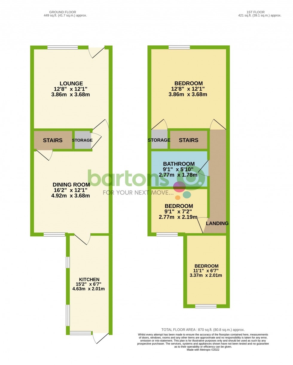 Floorplan for St. Johns Road, Laughton en le Morthen