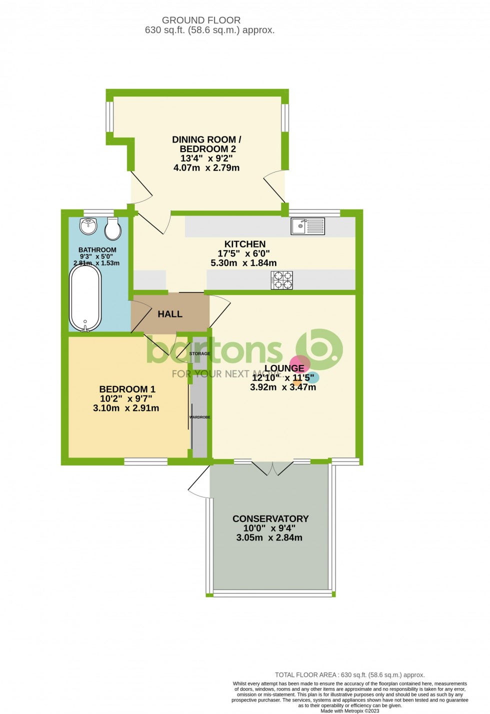 Floorplan for Milton Close, Greasbrough