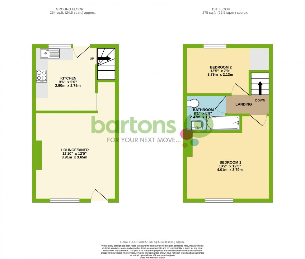 Floorplan for Co-Operative Street, Goldthorpe