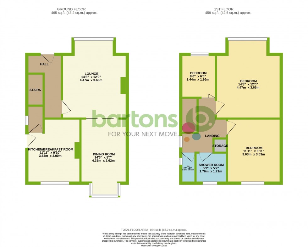 Floorplan for Oakwood Grove, Broom