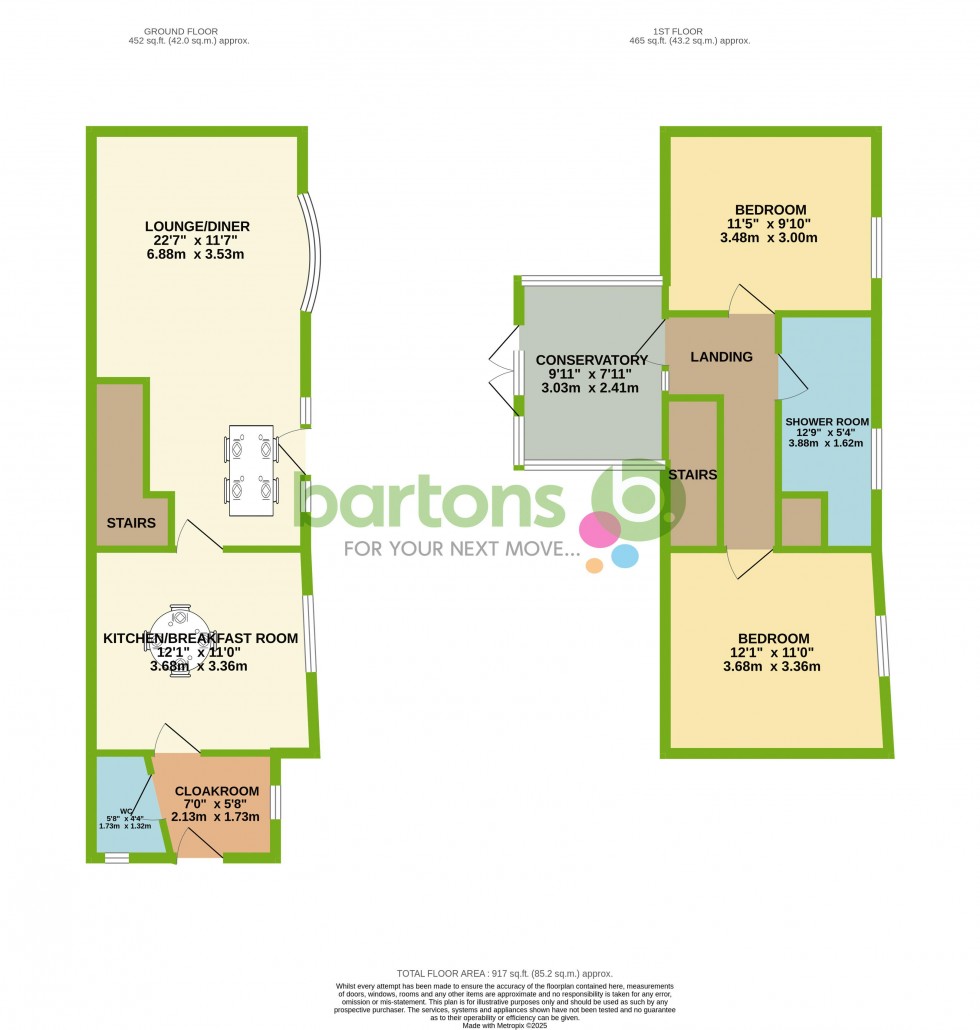 Floorplan for Hill Side, WHISTON