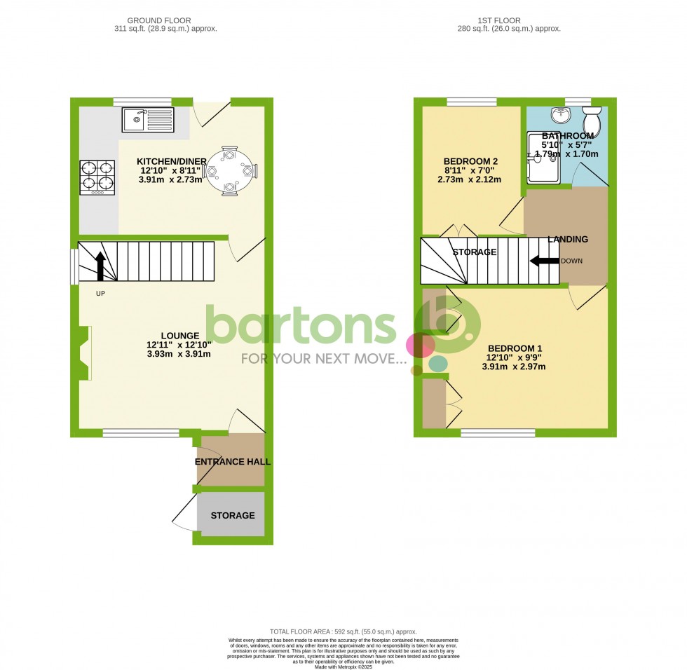 Floorplan for Wroxham Way, Bramley