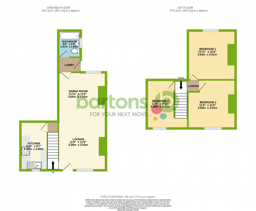 Floorplan for Ellis Street, Brinsworth