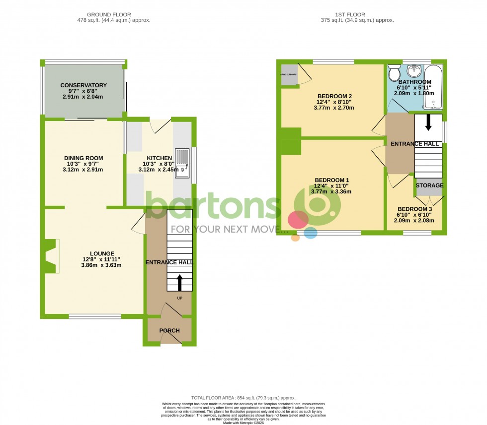 Floorplan for Cedar Avenue, Wickersley