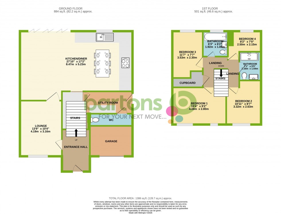 Floorplan for St. Helens Close, Treeton